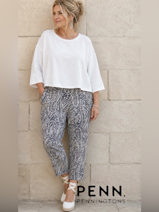 Penningtons Pants - 26W Pennington’s Savvy Fit Paisley Printed Pull On Pant